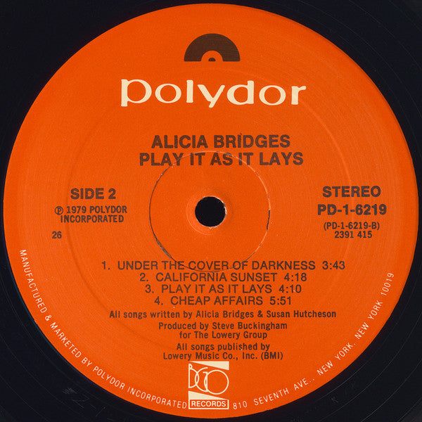 Alicia Bridges : Play It As It Lays (LP, Album)