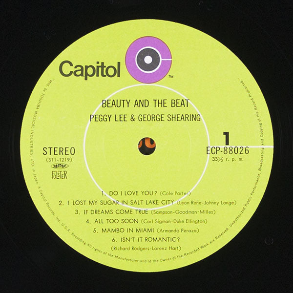 Peggy Lee / George Shearing : Beauty And The Beat! (LP, Album)