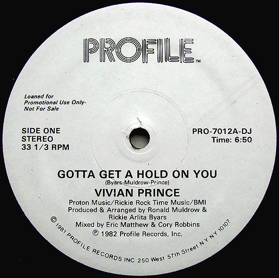 Vivian Prince : Gotta Get A Hold On You (12", Promo)