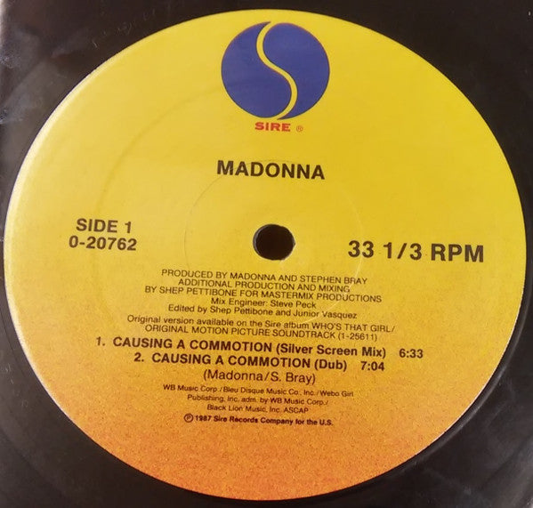 Madonna : Causing A Commotion (12", Maxi, All)