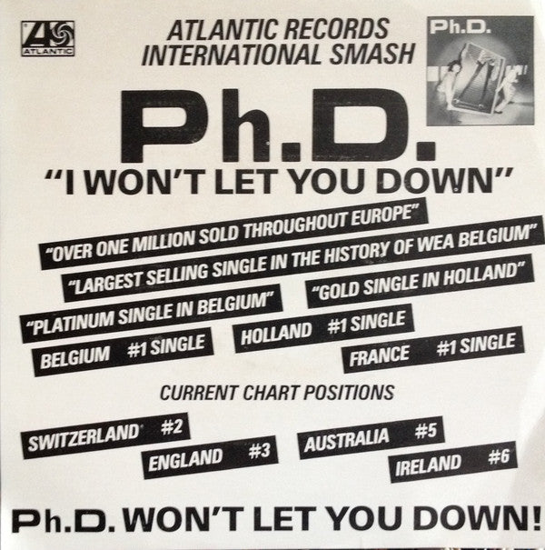 Ph.D. : I Won't Let You Down (7", Promo)