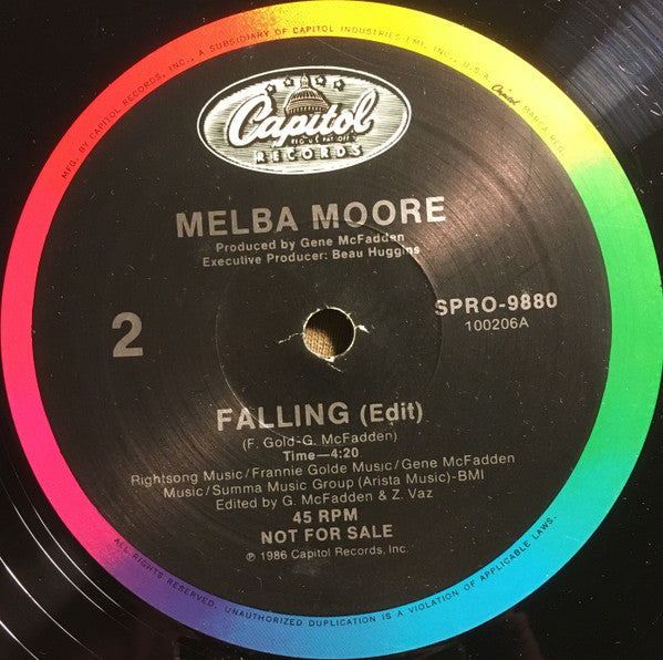 Melba Moore : Falling (12", Maxi, Promo)