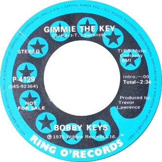 Bobby Keys : Gimme The Key (7", Mono, Promo)