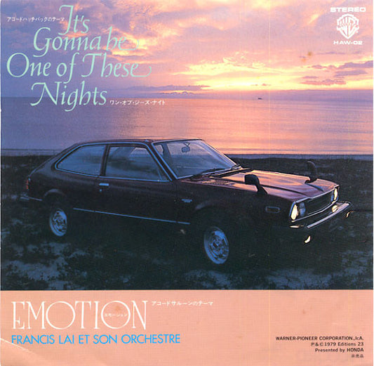 Francis Lai Et Son Orchestre* = フランシス・レイ・オーケストラ* : It's Gonna Be One Of These Nights = ワン・オブ・ジーズ・ナイト /  Emotion = エモーション (7", Promo)