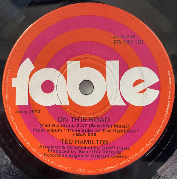 Ted Hamilton (4) : Get On With Your Livin' (7", Single)