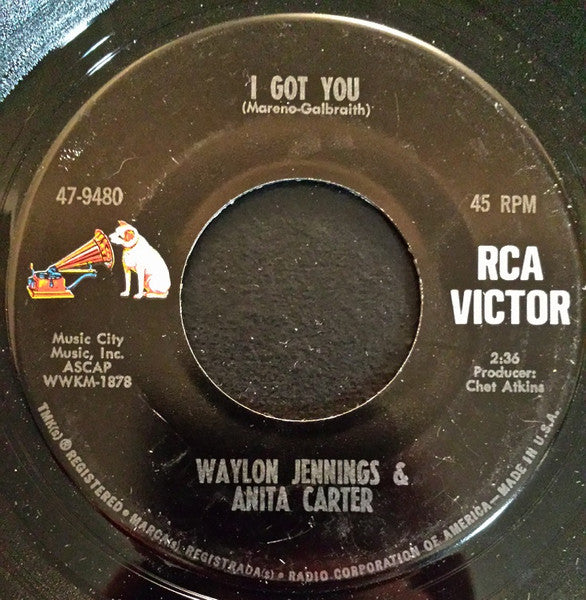 Waylon Jennings & Anita Carter : I Got You (7", Hol)