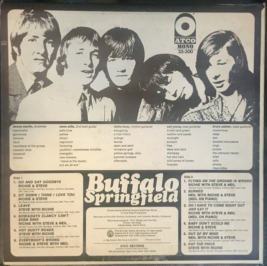 Buffalo Springfield : Buffalo Springfield (LP, Album, Mono)
