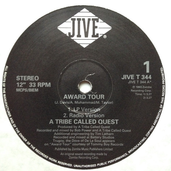 A Tribe Called Quest : Award Tour (12", Single)