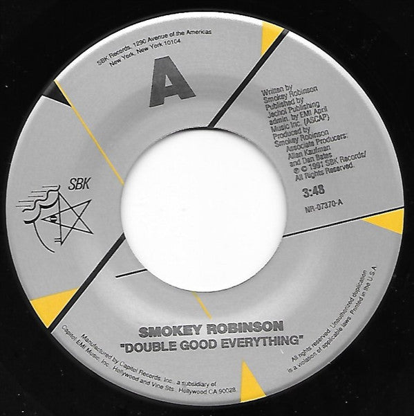 Smokey Robinson : Double Good Everything (7", Single)