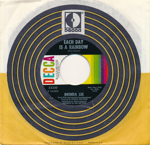Brenda Lee : Each Day Is A Rainbow (7", Single, Glo)