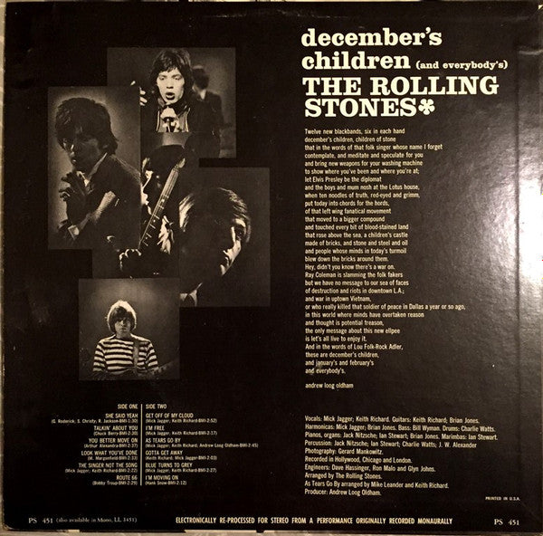 The Rolling Stones : December's Children (And Everybody's) (LP, Album, RP, Wad)