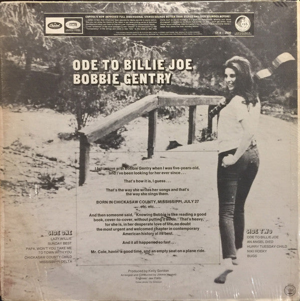 Bobbie Gentry : Ode To Billie Joe (LP, Album, Club, RE, Cap)