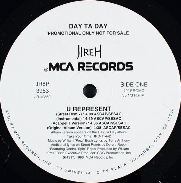 Day Ta Day : U Represent (12", Single, Promo)