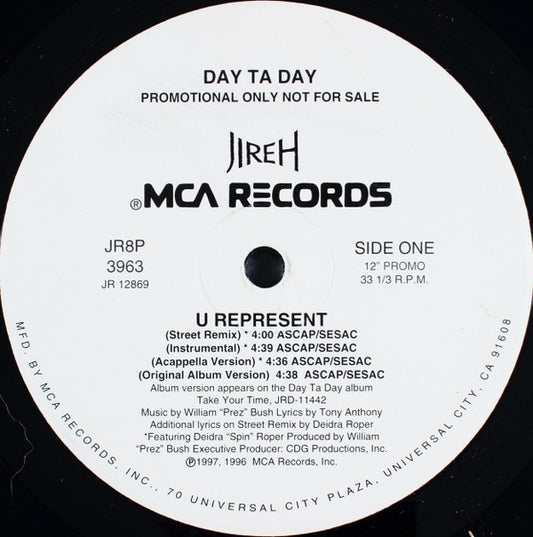 Day Ta Day : U Represent (12", Single, Promo)