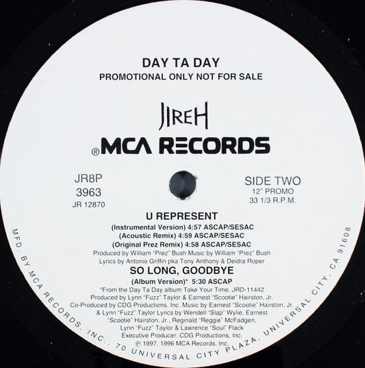 Day Ta Day : U Represent (12", Single, Promo)