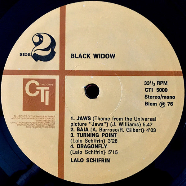 Lalo Schifrin : Black Widow (LP, Album, Gat)