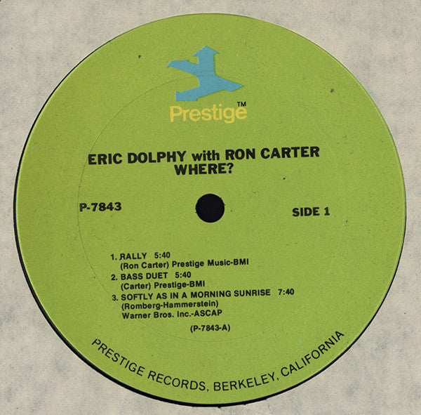 Eric Dolphy With Ron Carter : Where? (LP, Album, RE)