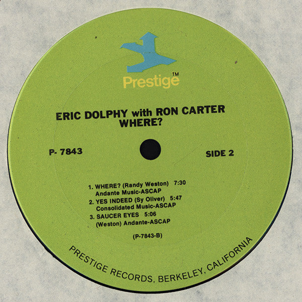 Eric Dolphy With Ron Carter : Where? (LP, Album, RE)