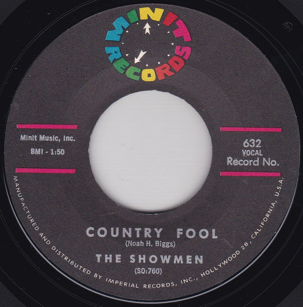 The Showmen : It Will Stand / Country Fool (7", Single)