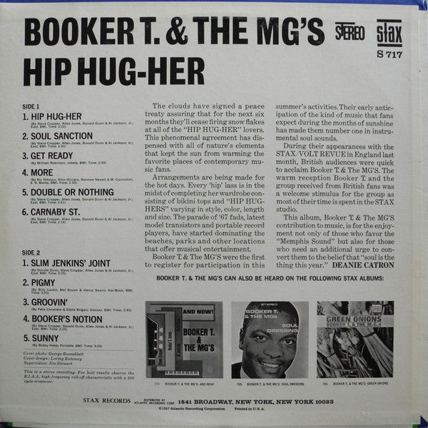Booker T. & The MG's* : Hip Hug-Her (LP, Album, M/Print, Pre)