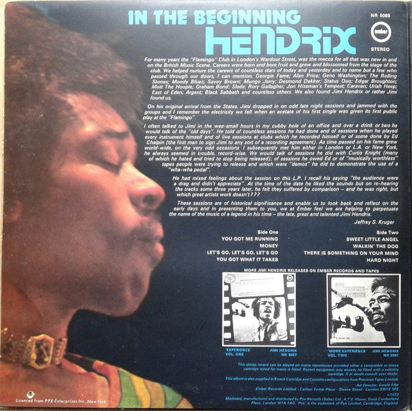 Jimi Hendrix : In The Beginning (LP, Gat)