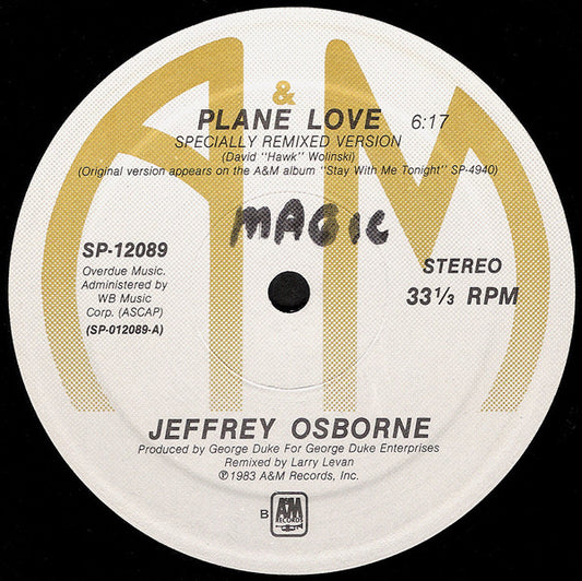 Jeffrey Osborne : Plane Love (12")