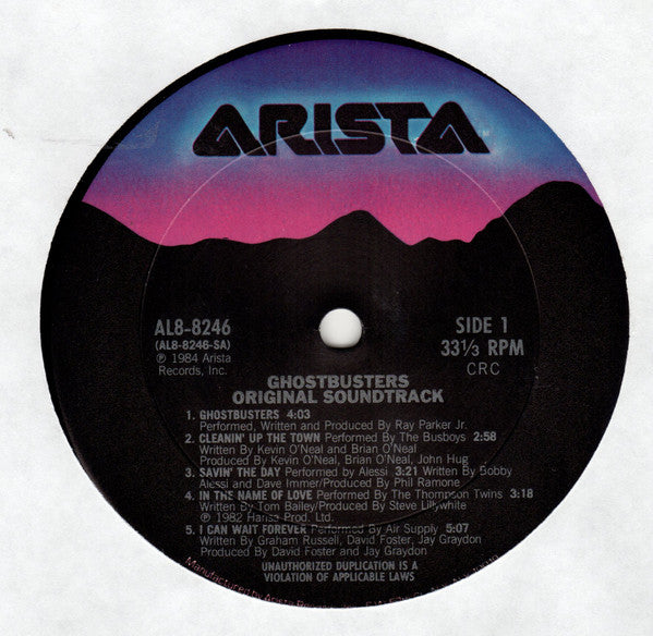 Various : Ghostbusters (Original Soundtrack) (LP, Album, Club, Car)