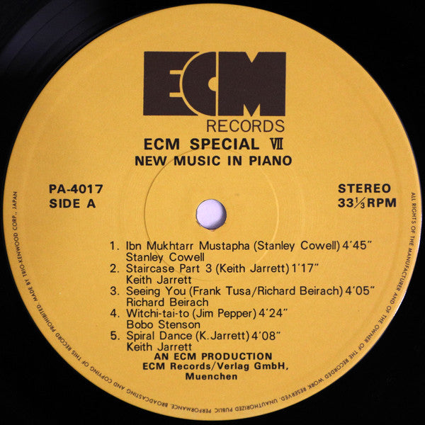 Various : ECM Special VII (New Music In Piano) (LP, Comp)