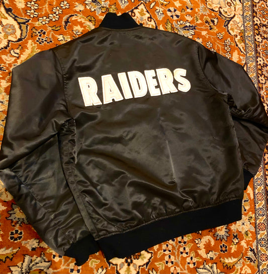 Vintage NFL Oakland Raiders Satin Bomber Jacket (L)