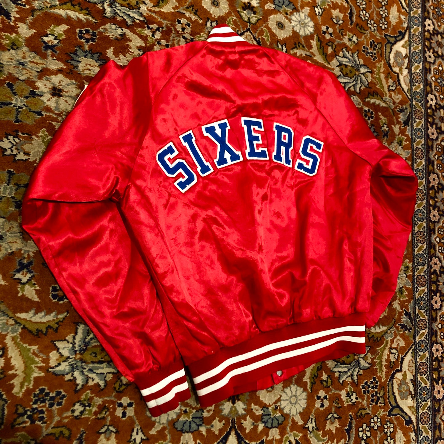 Vintage NBA Philadelphia 76ers Satin Bomber Jacket (S)