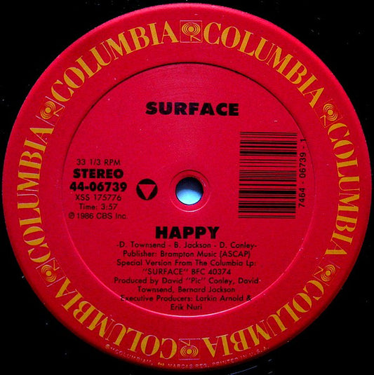 Surface - Happy (12", 33 ⅓ RPM, Stereo) (Very Good (VG))