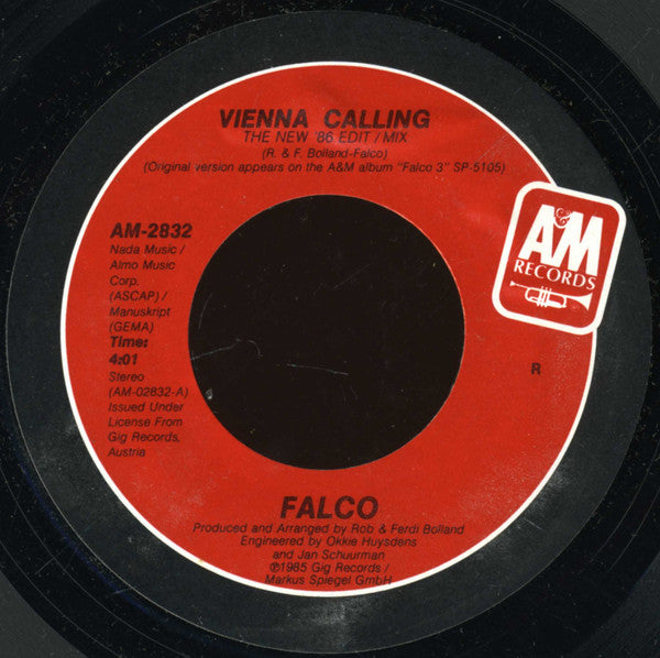Falco - Vienna Calling (The New '86 Edit / Mix) (7", 45 RPM, Single, Styrene) (Very Good (VG))