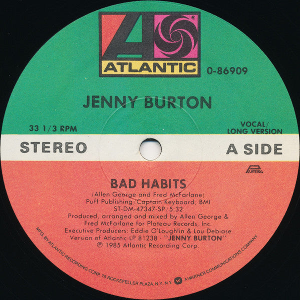 Jenny Burton - Bad Habits (12", 33 ⅓ RPM, Maxi) (Very Good Plus (VG+))