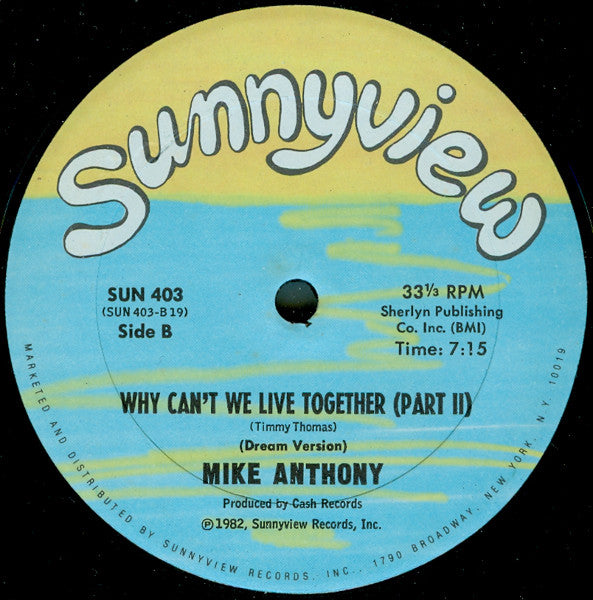 Mike Anthony - Why Can't We Live Together (12", 33 ⅓ RPM) (Very Good Plus (VG+))