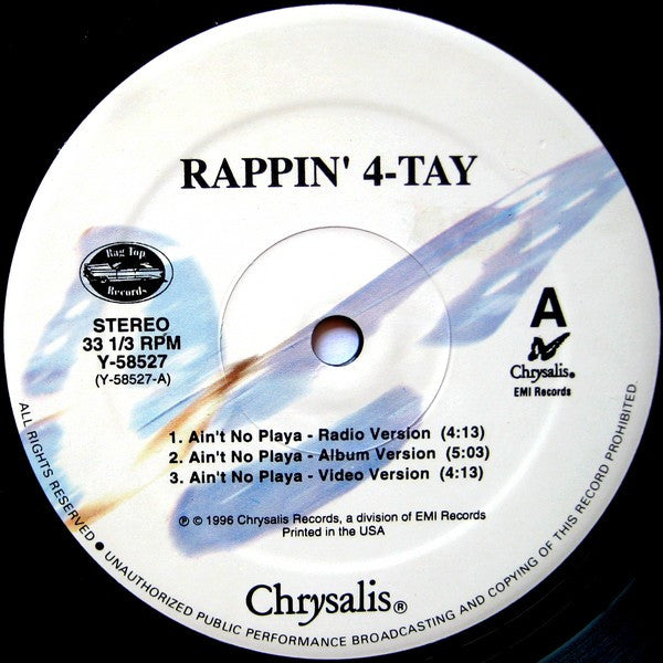Rappin' 4-Tay - Ain't No Playa Like... (12", Single) (Very Good Plus (VG+))