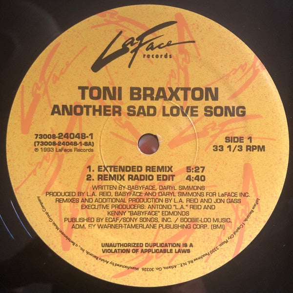 Toni Braxton - Another Sad Love Song (12", 33 ⅓ RPM) (Very Good Plus (VG+))