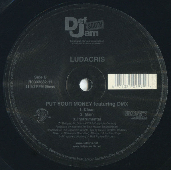 Ludacris - Get Back / Put Your Money (12", 33 ⅓ RPM) (Very Good Plus (VG+))
