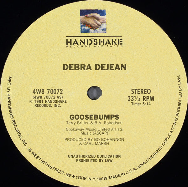Debra Dejean - Goosebumps (12", 33 ⅓ RPM, Stereo) (Very Good Plus (VG+))