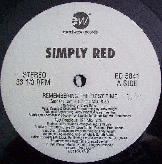 Simply Red - Remembering The First Time (2x12", Promo) (Very Good Plus (VG+))