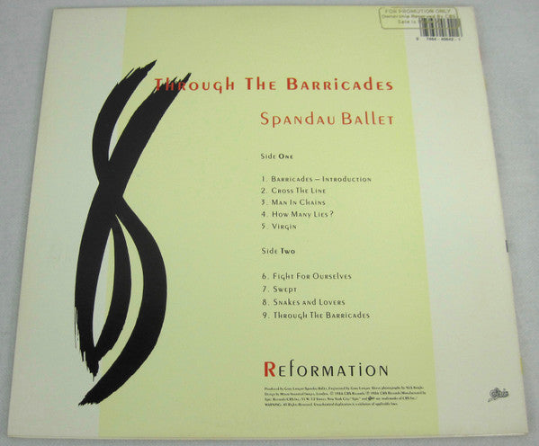 Spandau Ballet - Through The Barricades (LP, Album) (Very Good (VG))