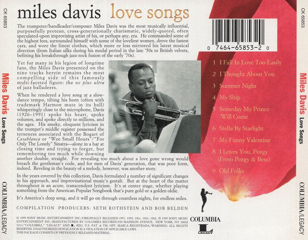 Miles Davis - Love Songs (CD, Comp) (Very Good (VG))