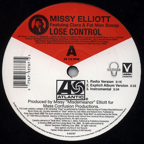 Missy Elliott - Lose Control / On & On (12", 33 ⅓ RPM, Single) (Very Good Plus (VG+))