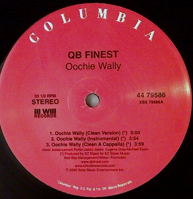 Nas, Bravehearts, QB Finest - Oochie Wally (12", 33 ⅓ RPM, Single, Stereo) (Very Good (VG))