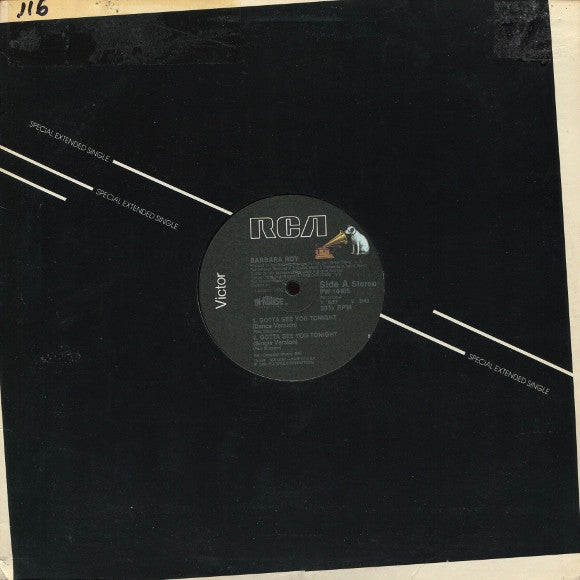 Barbara Roy - Gotta See You Tonight (12", 33 ⅓ RPM, Single) (Very Good Plus (VG+))