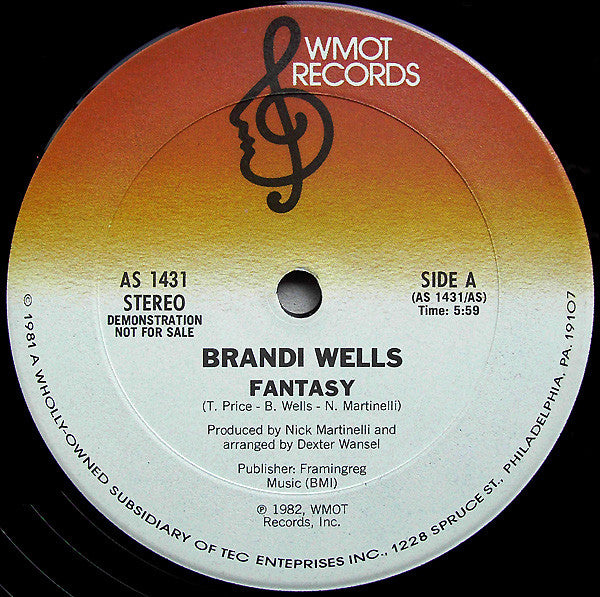 Brandi Wells - Fantasy (12", Promo, 33 ⅓ RPM) (Very Good Plus (VG+))