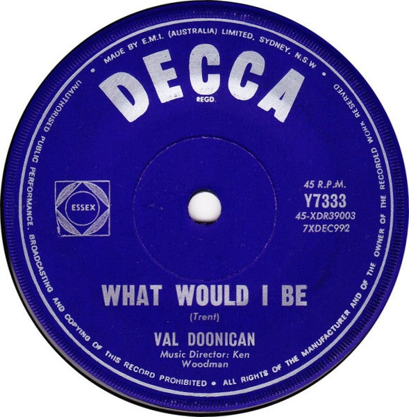 Val Doonican - What Would I Be (7", 45 RPM, Single) (Very Good (VG))