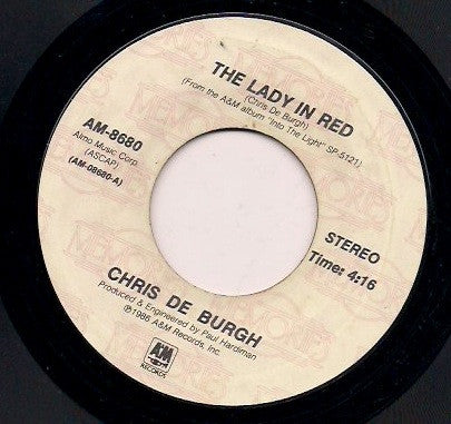 Chris De Burgh - The Lady In Red / Fatal Hesitation (Remix) (7", 45 RPM, Single) (Very Good (VG))