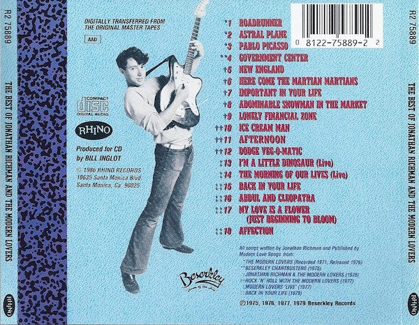 Jonathan Richman & The Modern Lovers - The Best Of Jonathan Richman And The Modern Lovers (The Beserkley Years) (CD, Comp, RE) (Very Good (VG))