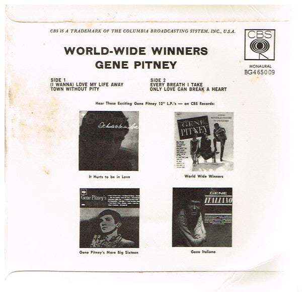 Gene Pitney - World Wide Winners (7", 45 RPM, EP, Mono) (Very Good (VG))