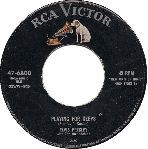 Elvis Presley, The Jordanaires - Playing For Keeps / Too Much (7", 45 RPM, Single, Mono) (Good (G))